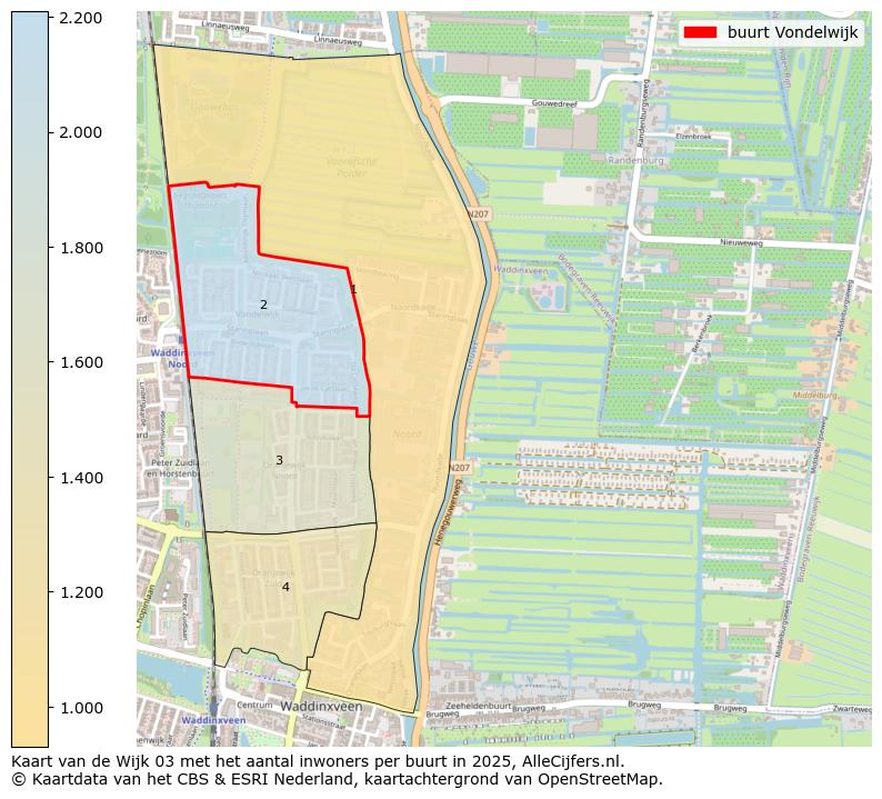 Afbeelding van de buurt Vondelwijk op de kaart.