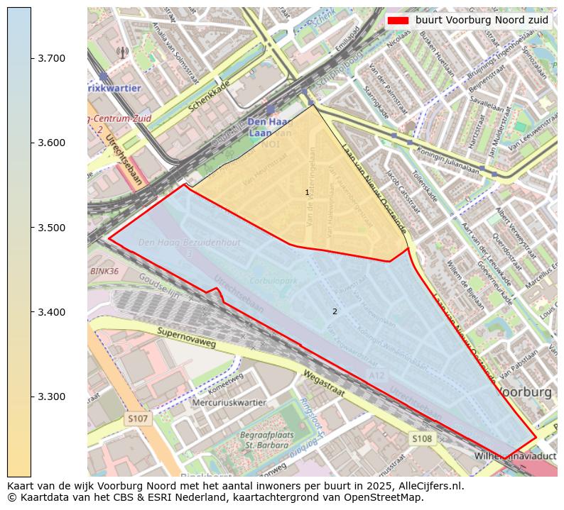 Afbeelding van de buurt Voorburg Noord zuid op de kaart.