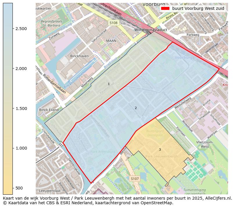 Afbeelding van de buurt Voorburg West zuid op de kaart.