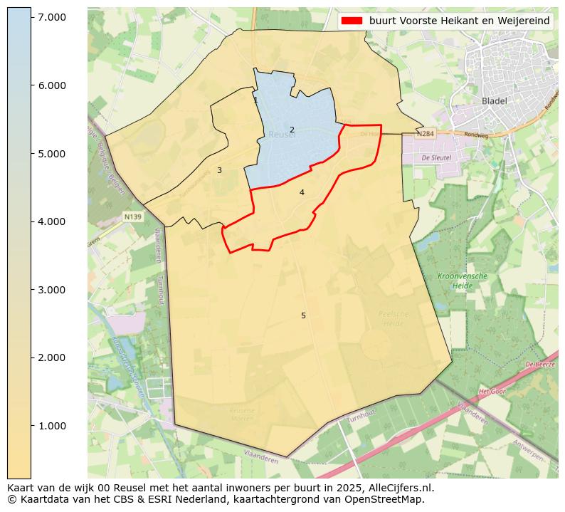 Afbeelding van de buurt Voorste Heikant en Weijereind op de kaart.