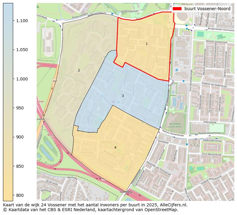 Afbeelding van de buurt Vossener-Noord op de kaart.