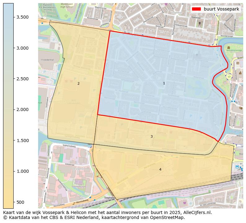 Afbeelding van de buurt Vossepark op de kaart.