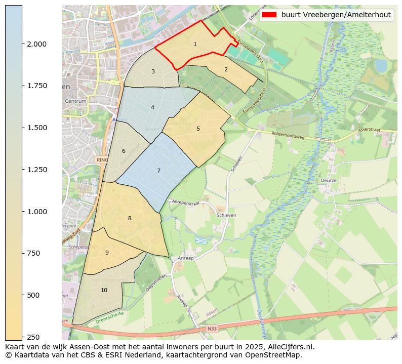 Afbeelding van de buurt Vreebergen/Amelterhout op de kaart.