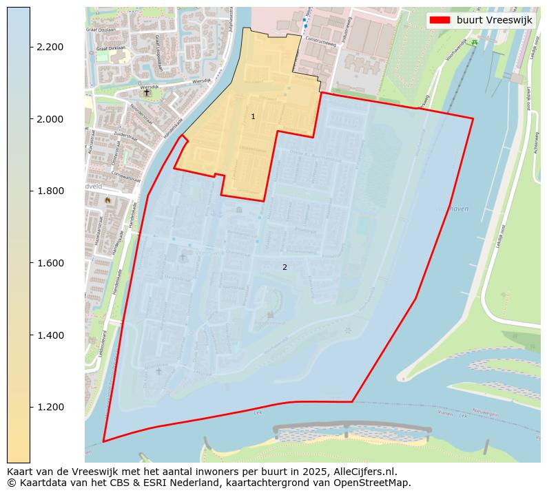 Afbeelding van de buurt Vreeswijk op de kaart.