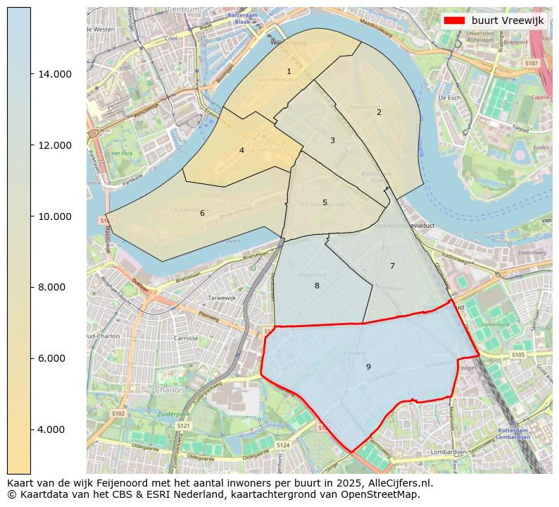 Afbeelding van de buurt Vreewijk op de kaart.