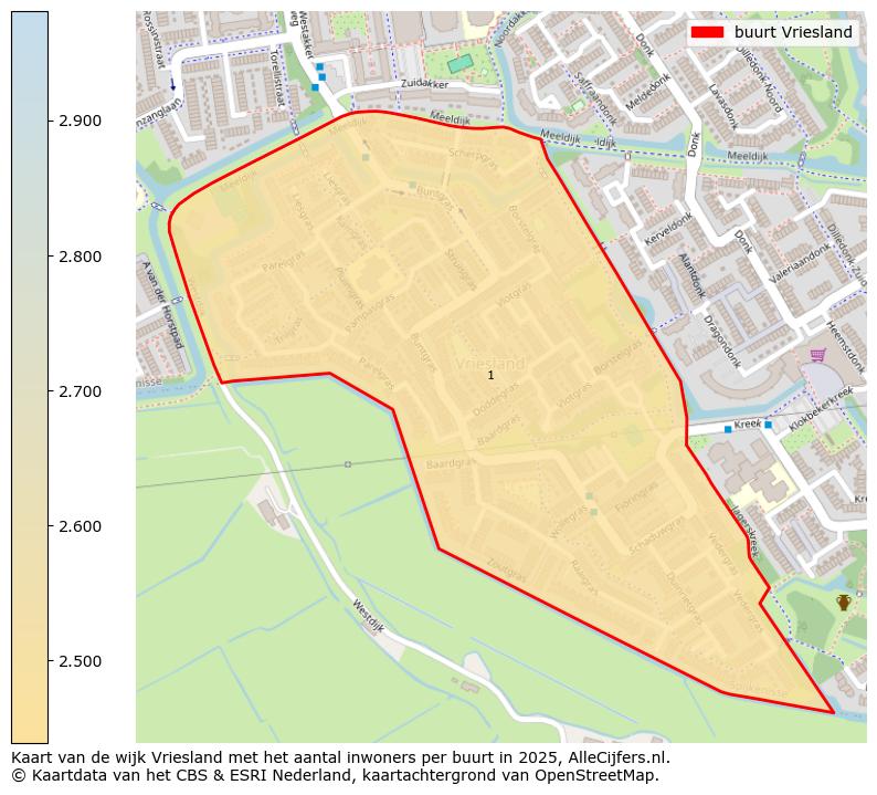 Afbeelding van de buurt Vriesland op de kaart.