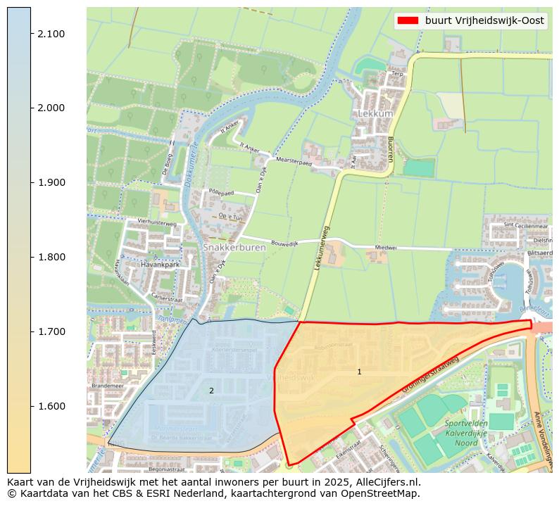Afbeelding van de buurt Vrijheidswijk-Oost op de kaart.