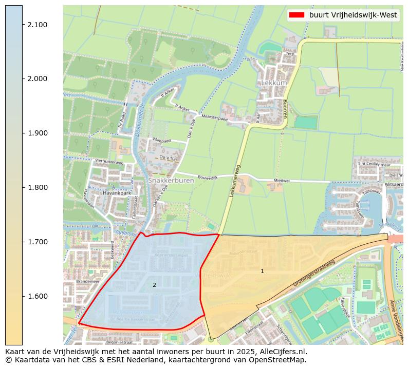 Afbeelding van de buurt Vrijheidswijk-West op de kaart.