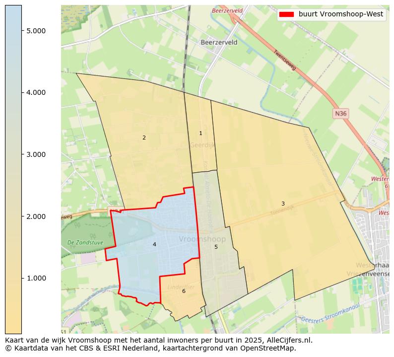 Afbeelding van de buurt Vroomshoop-West op de kaart.