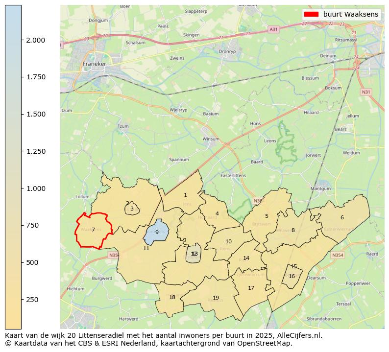 Afbeelding van de buurt Waaksens op de kaart.