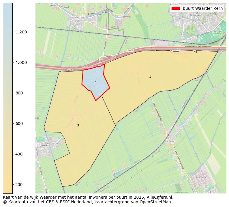 Afbeelding van de buurt Waarder Kern op de kaart.