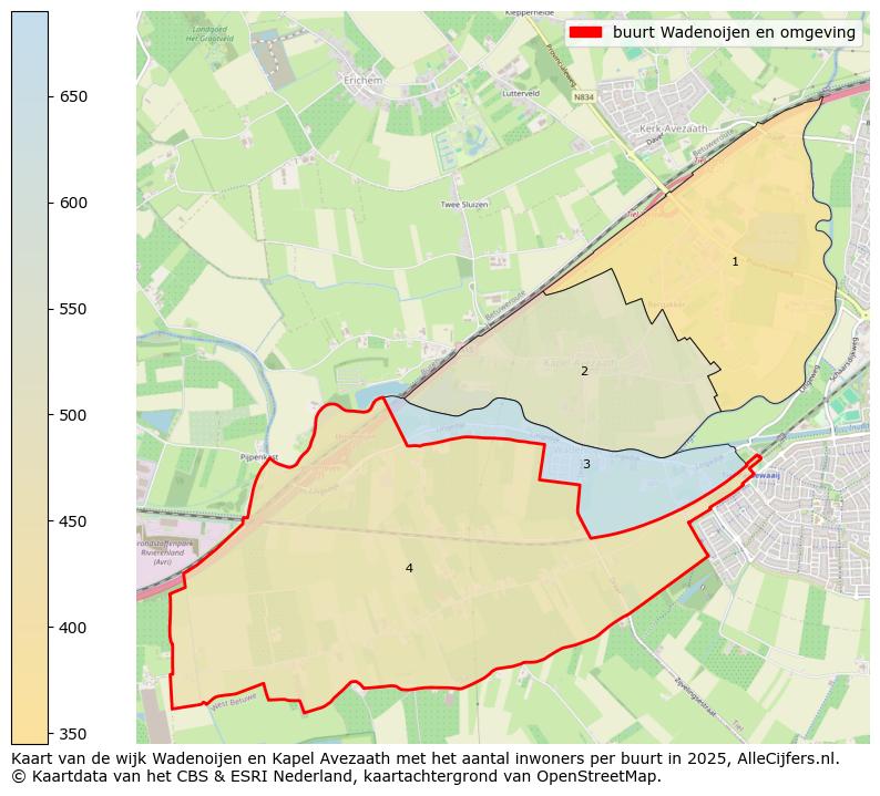 Afbeelding van de buurt Wadenoijen en omgeving op de kaart.