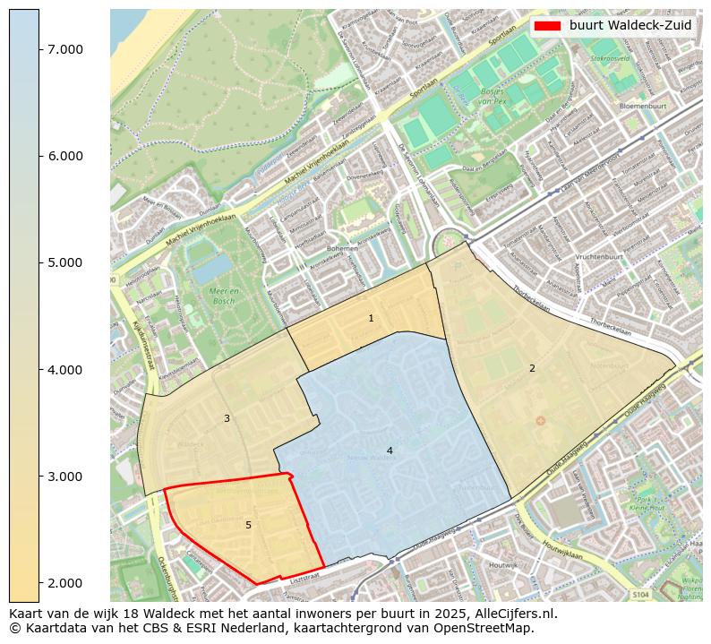 Afbeelding van de buurt Waldeck-Zuid op de kaart.