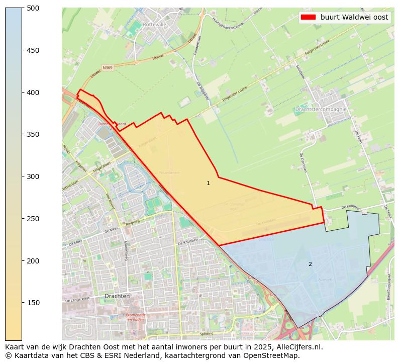 Afbeelding van de buurt Waldwei oost op de kaart.