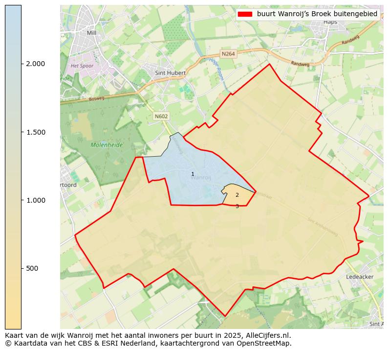 Afbeelding van de buurt Wanroij’s Broek buitengebied op de kaart.