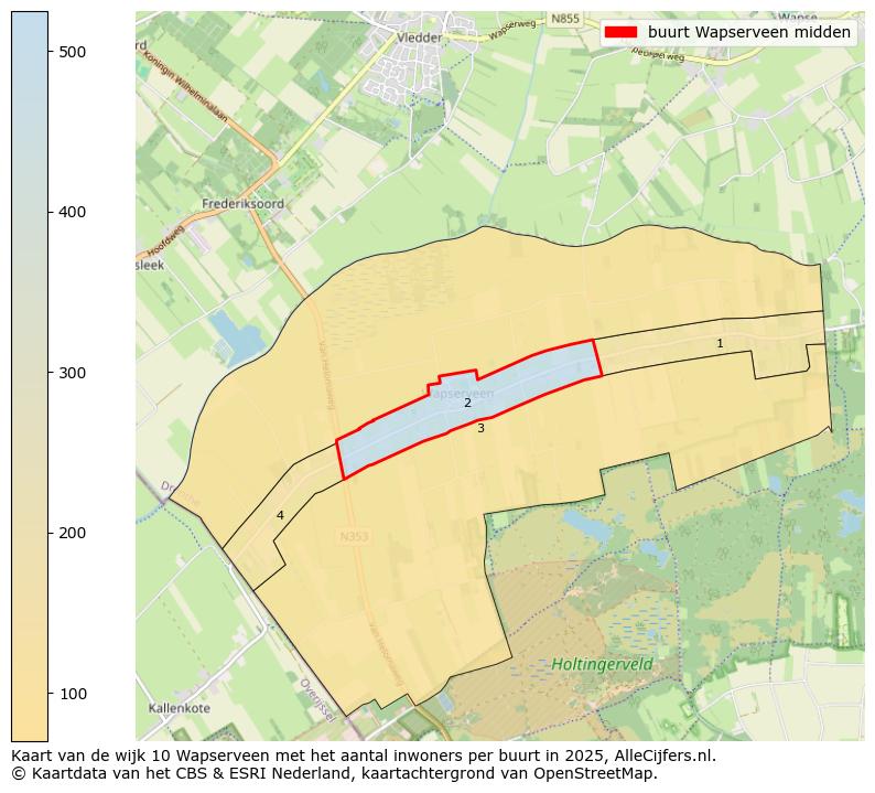 Afbeelding van de buurt Wapserveen midden op de kaart.
