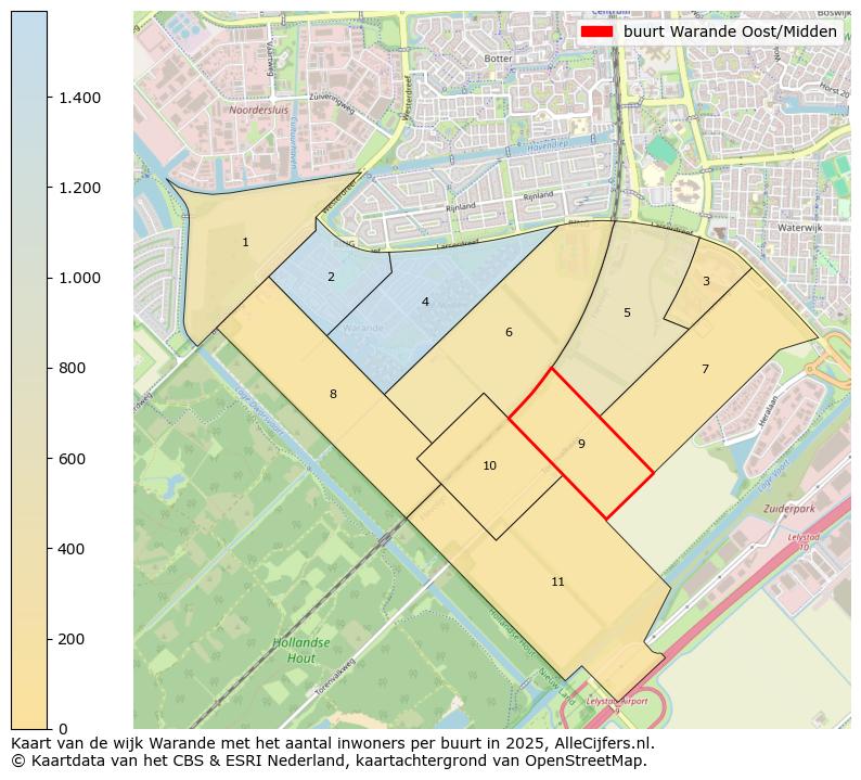 Afbeelding van de buurt Warande Oost/Midden op de kaart.