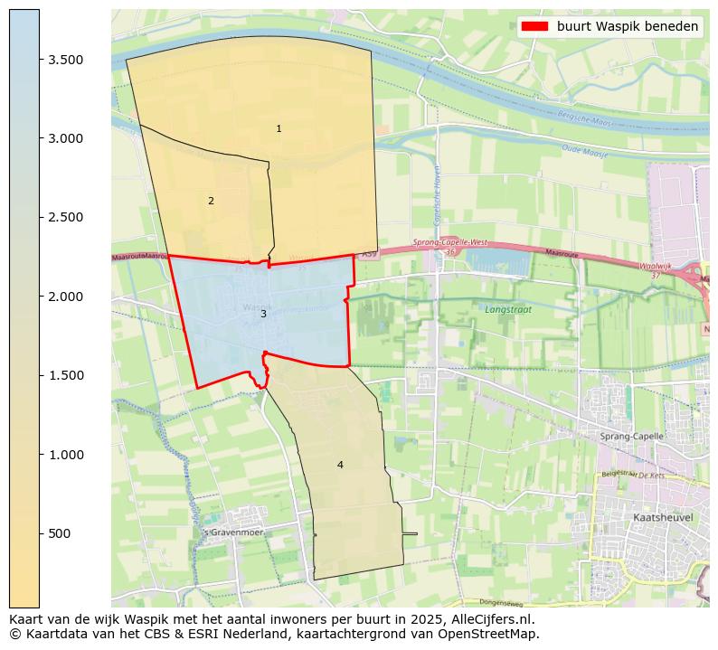Afbeelding van de buurt Waspik beneden op de kaart.