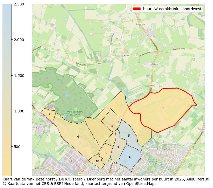 Afbeelding van de buurt Wassinkbrink - noordwest op de kaart.