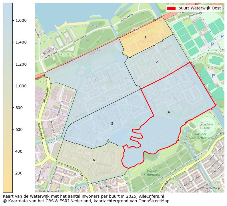 Afbeelding van de buurt Waterwijk Oost op de kaart.