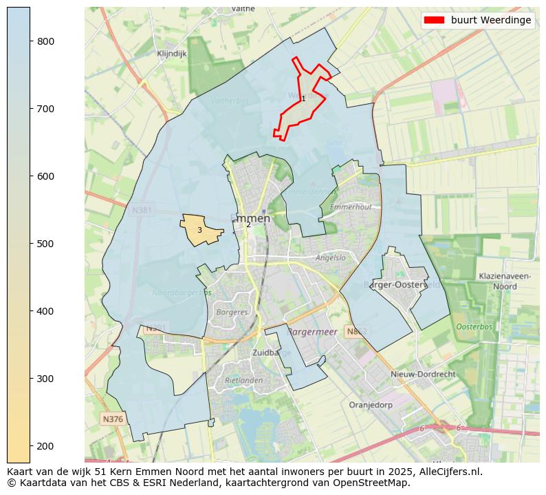 Afbeelding van de buurt Weerdinge op de kaart.