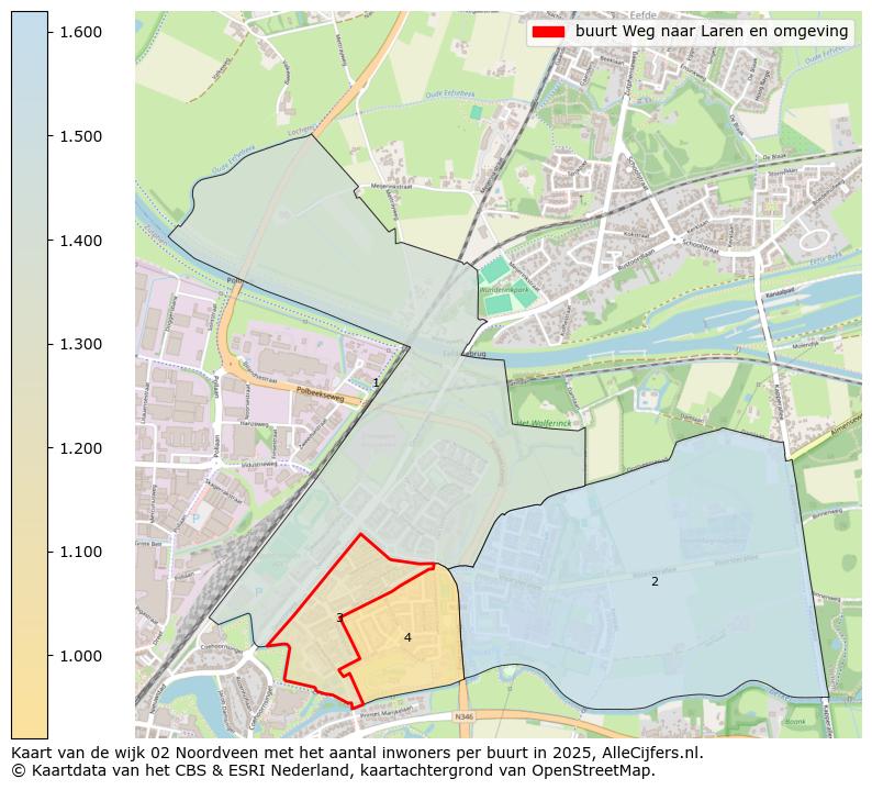 Afbeelding van de buurt Weg naar Laren en omgeving op de kaart.