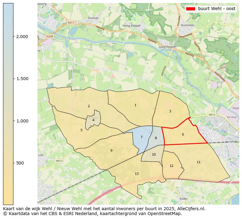 Afbeelding van de buurt Wehl - oost op de kaart.