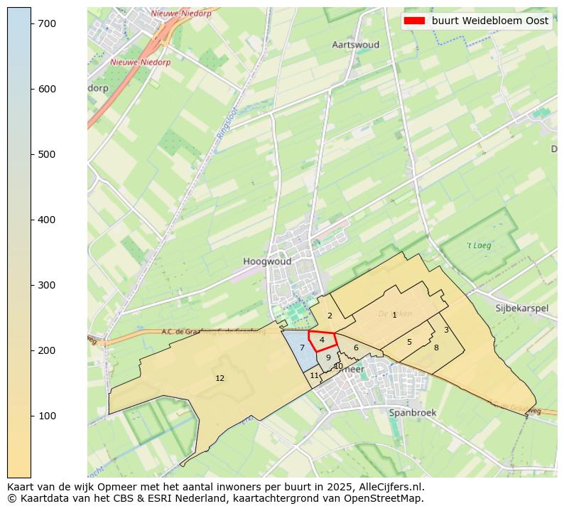 Afbeelding van de buurt Weidebloem Oost op de kaart.