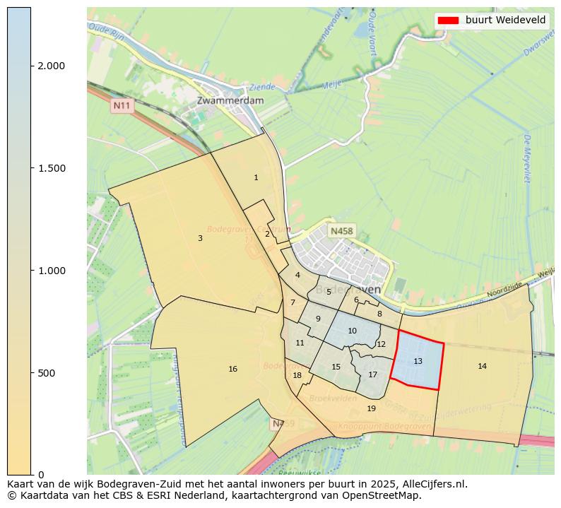 Afbeelding van de buurt Weideveld op de kaart.