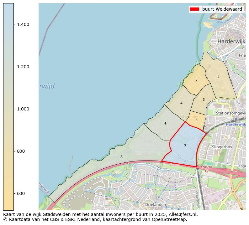 Afbeelding van de buurt Weidewaard op de kaart.