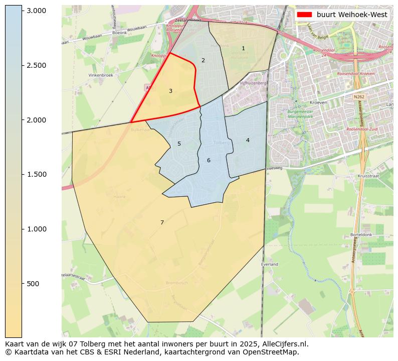 Afbeelding van de buurt Weihoek-West op de kaart.
