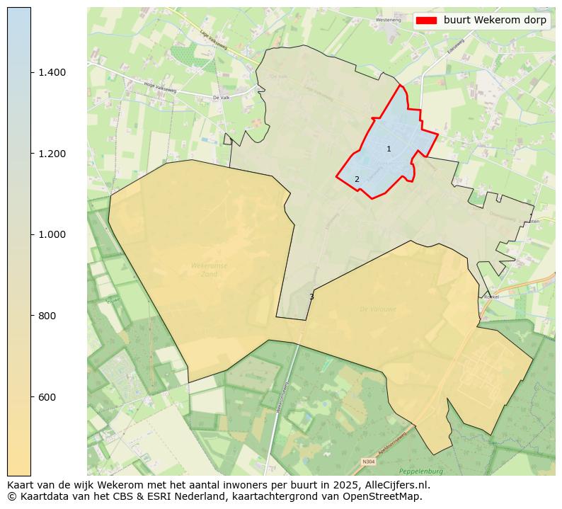 Afbeelding van de buurt Wekerom dorp op de kaart.