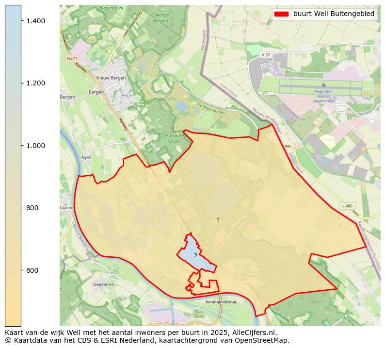 Afbeelding van de buurt Well Buitengebied op de kaart.