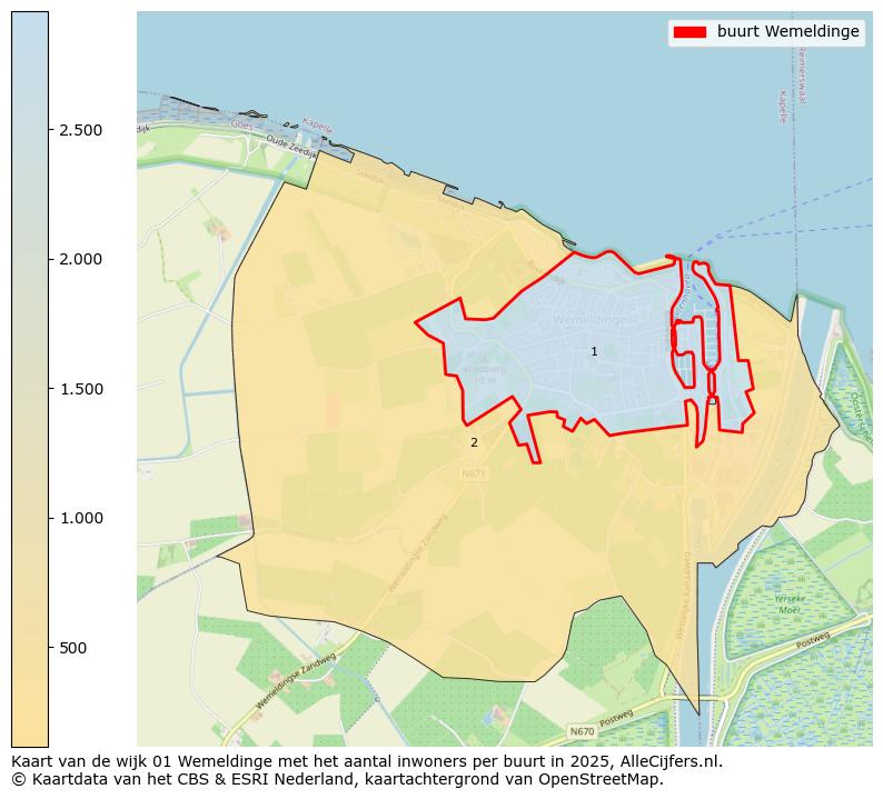 Afbeelding van de buurt Wemeldinge op de kaart.