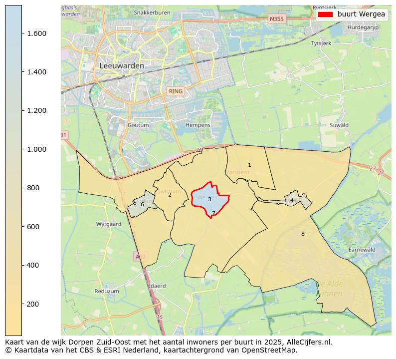 Afbeelding van de buurt Wergea op de kaart.