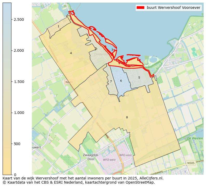 Afbeelding van de buurt Wervershoof Vooroever op de kaart.