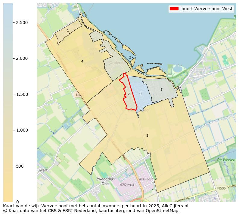 Afbeelding van de buurt Wervershoof West op de kaart.