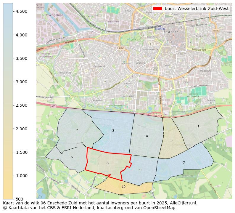 Afbeelding van de buurt Wesselerbrink Zuid-West op de kaart.