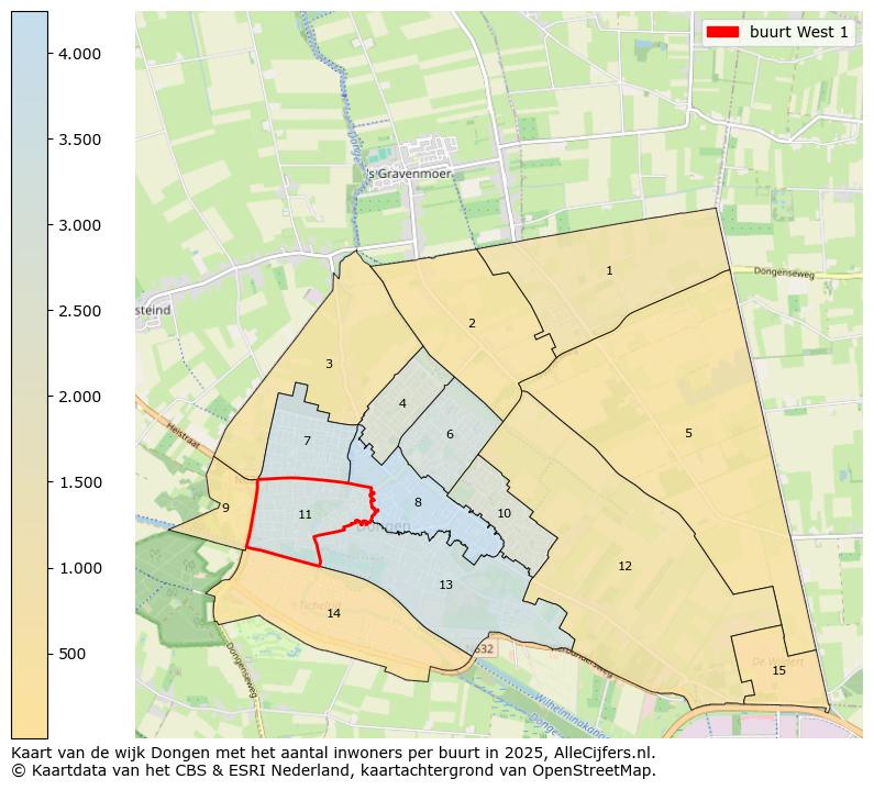 Afbeelding van de buurt West 1 op de kaart.