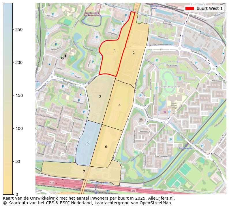 Afbeelding van de buurt West 1 op de kaart.