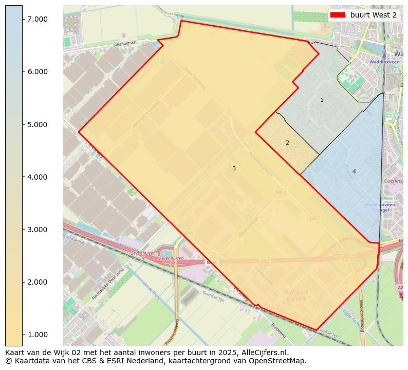 Afbeelding van de buurt West 2 op de kaart.
