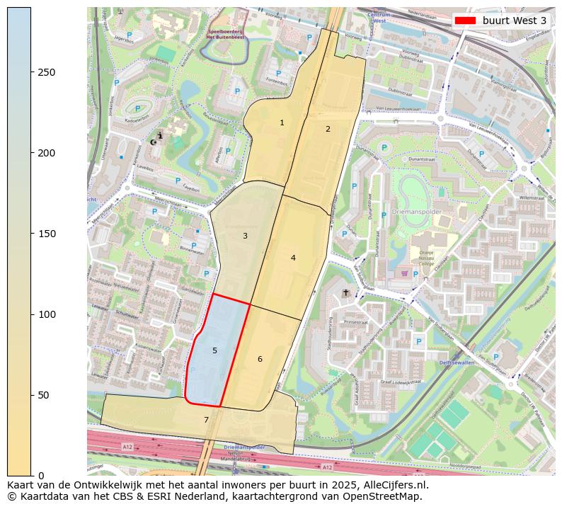 Afbeelding van de buurt West 3 op de kaart.