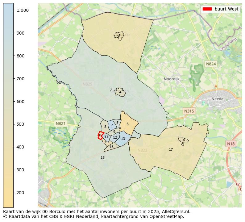 Afbeelding van de buurt West op de kaart.