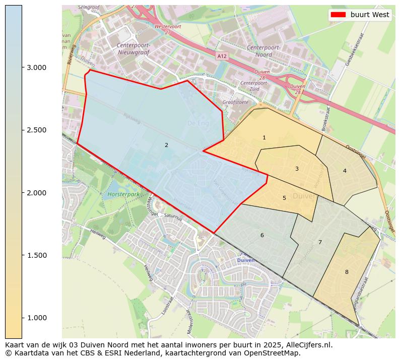 Afbeelding van de buurt West op de kaart.