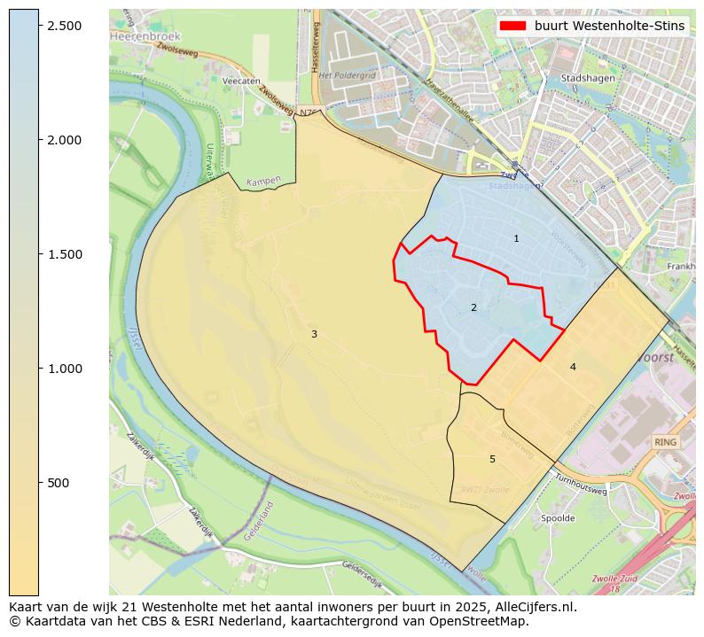 Afbeelding van de buurt Westenholte-Stins op de kaart.