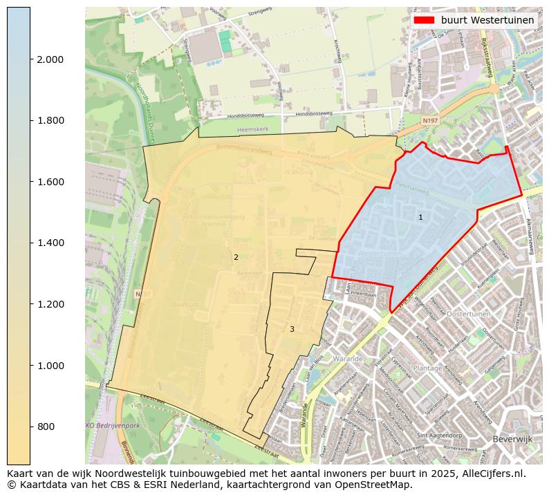 Afbeelding van de buurt Westertuinen op de kaart.