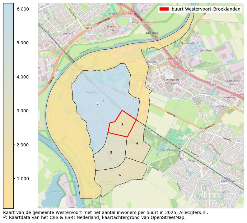 Afbeelding van de buurt Westervoort-Broeklanden op de kaart.