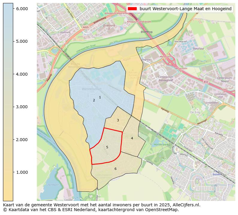 Afbeelding van de buurt Westervoort-Lange Maat en Hoogeind op de kaart.