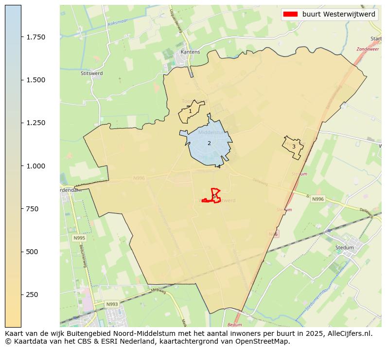 Afbeelding van de buurt Westerwijtwerd op de kaart.