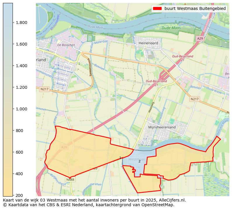 Afbeelding van de buurt Westmaas Buitengebied op de kaart.